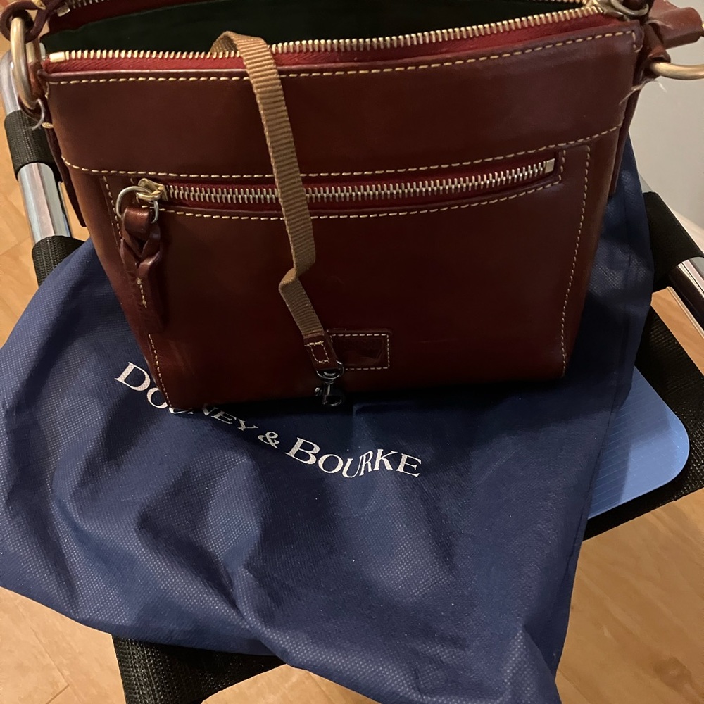 Dooney & Bourke chestnut Florentine leather Letter carrier crossbody